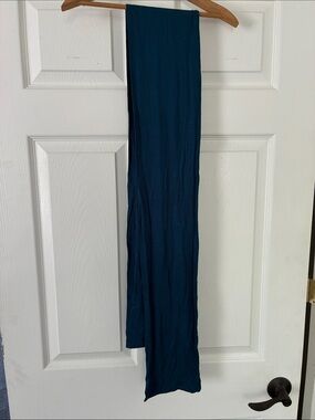 Narrow Greenish-Blue Head Wrap Scarf Soft Fabric